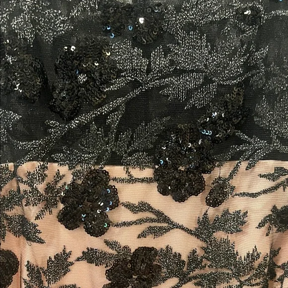 JS Collections Black and Nude Lace Jumpsuit